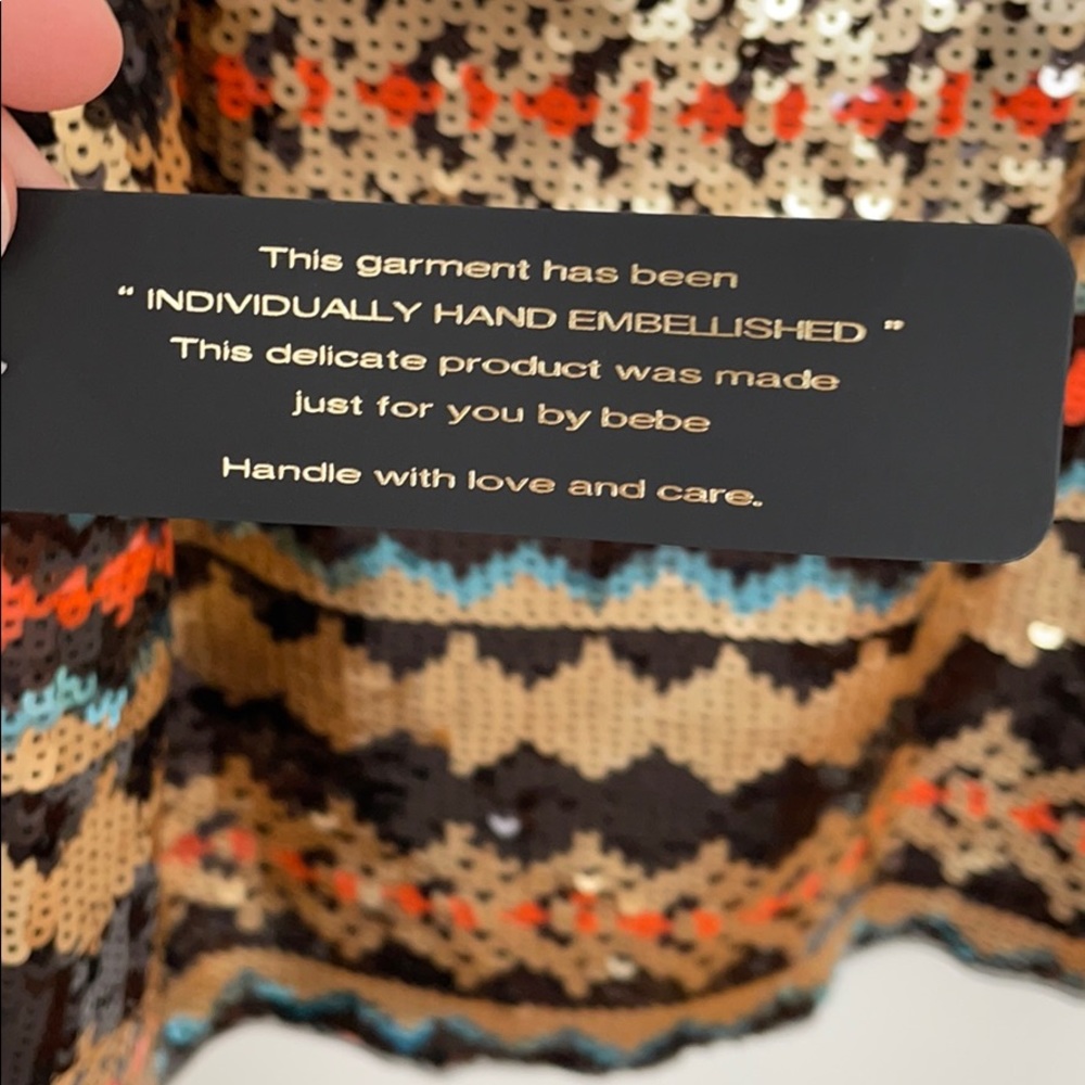 Bebe Cropped Sequin Top - image 3